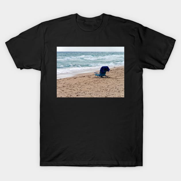 Alone on Beach with Surf, Sand, and Sea. T-Shirt by jillnightingale